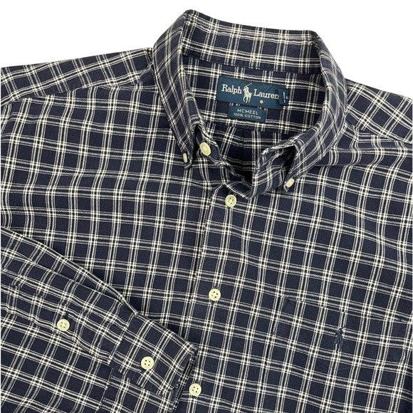Ralph Lauren Other - Ralph Lauren EUC Button Down Men's L Navy Plaid McNeel Cotton Long Sleeve